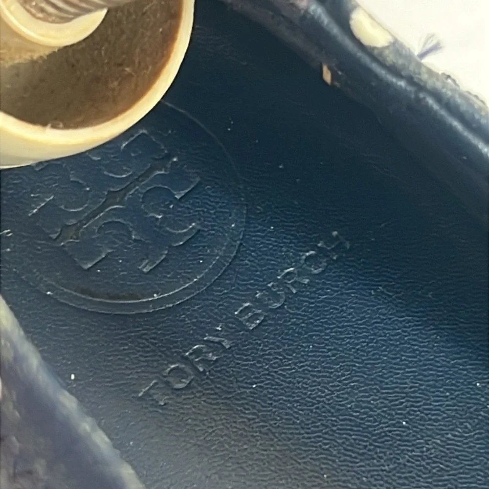 Tory Burch Navy Polka Dot Flats size 8